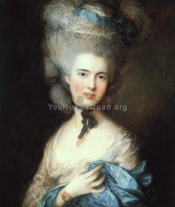 Portrait of a Lady in Blue - 托马斯·庚斯博罗